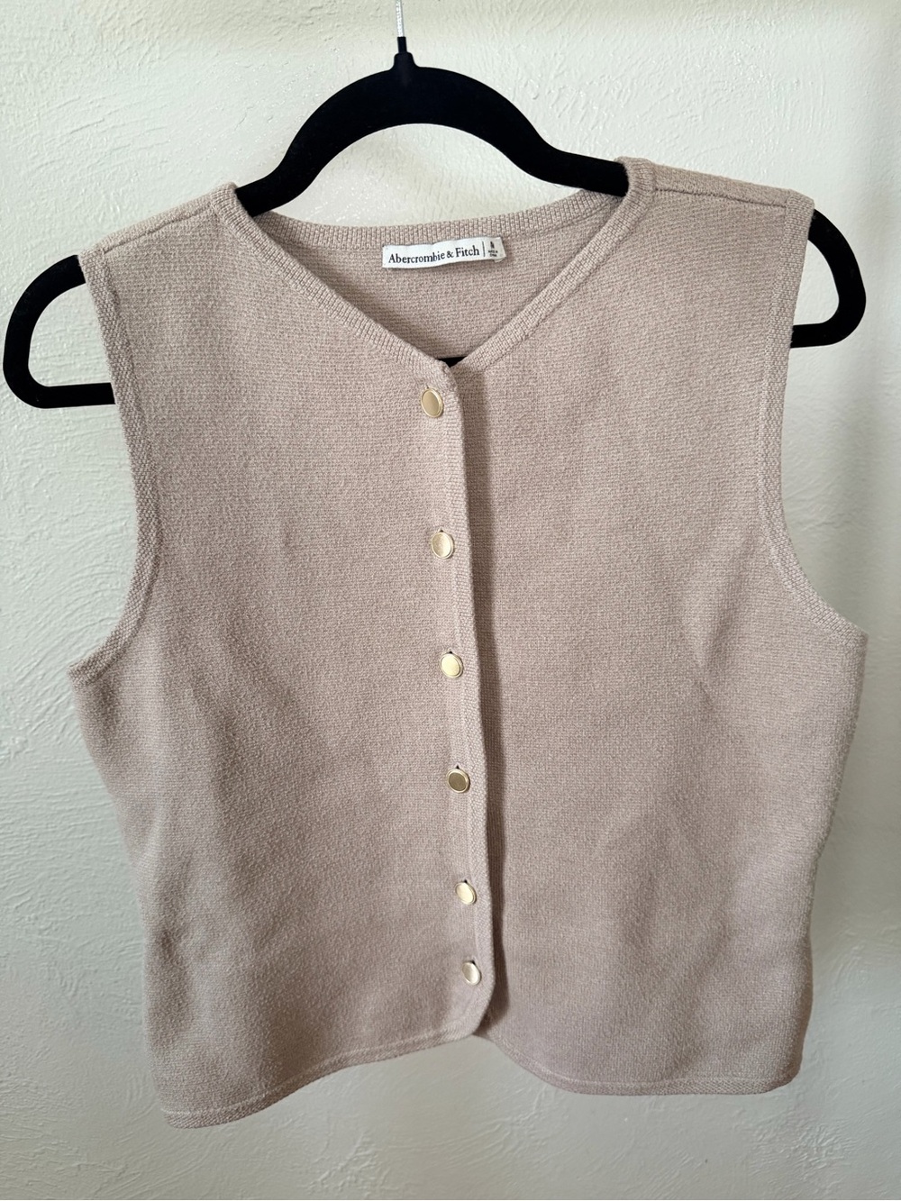 Abercrombie & Fitch Sleeveless Knit Tank Top in Light Taupe
